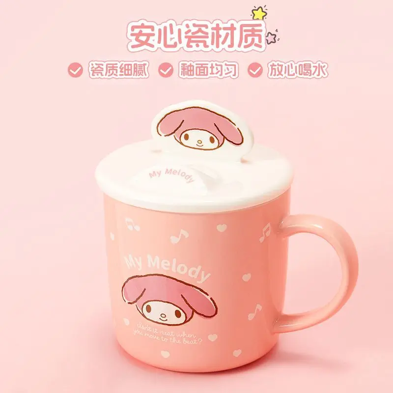 Фото Керамическая чашка Miniso Sanrio Kawaii, серия для заметок с крышкой, кружка Cinnamoroll, очаровательная популярная студенческая аутентичная керамика №4