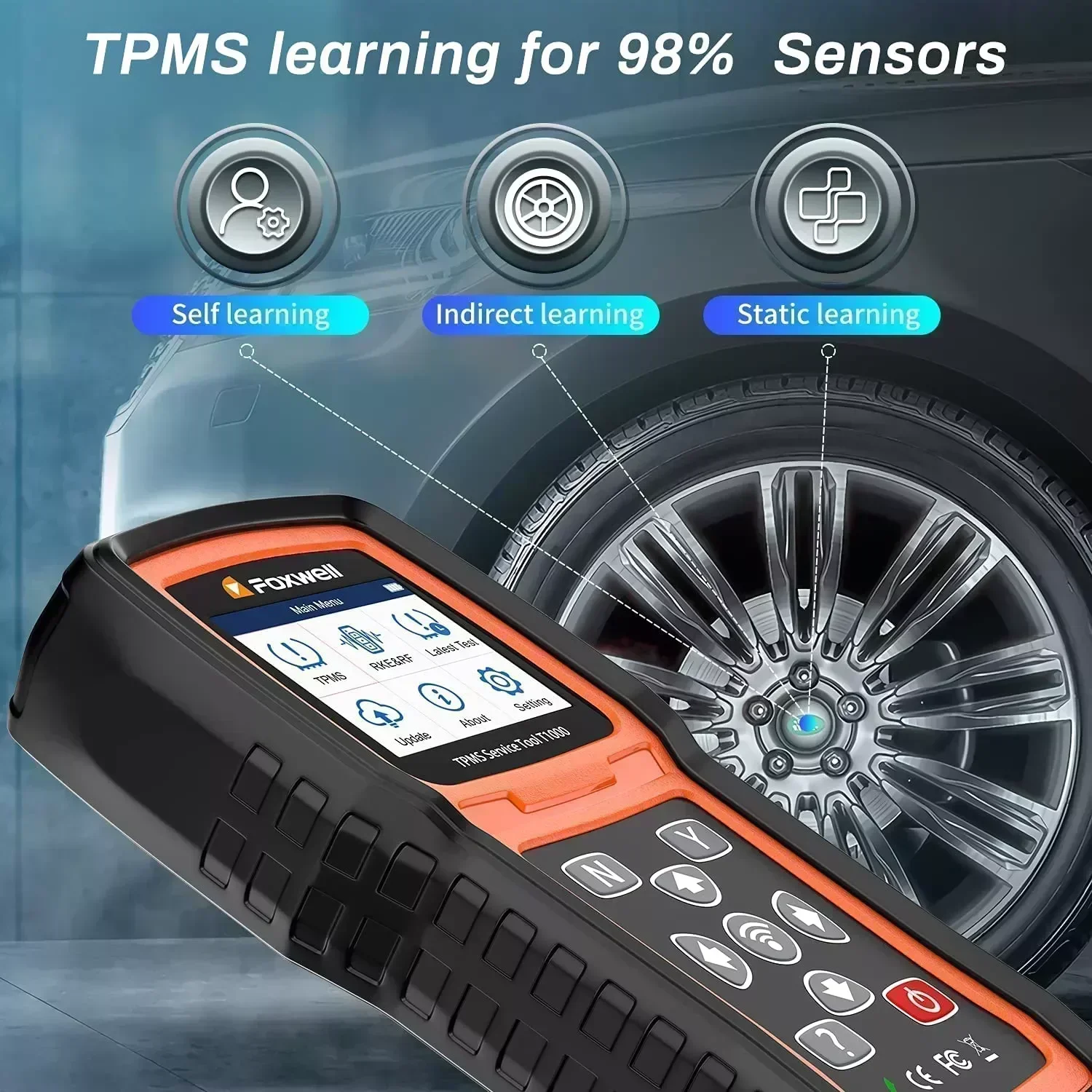 Лучший инструмент Foxwell T1000 TPMS Датчики Программирование Активация Проверка RF Key FOB