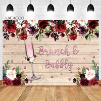 laeacco brunch and bubbly bridal shower photography backdrop rose gold champagne flowers wedding portrait customized background