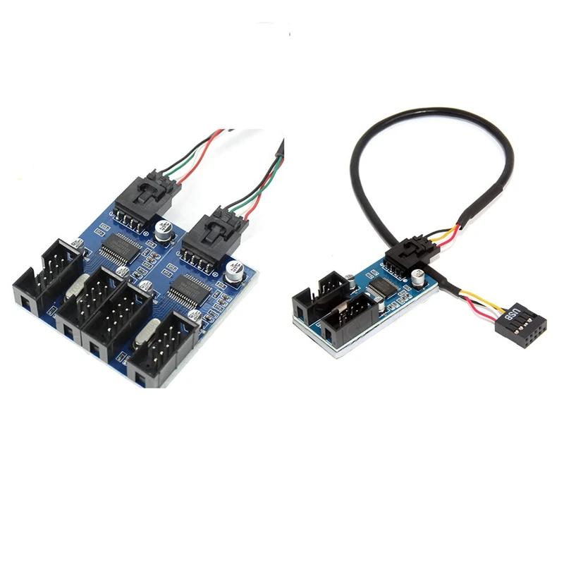 

30Cm USB 9 Pin Interface Header Motherboard Extension Splitter 1 To 2+4 Cable Desktop USB2.0 HUB Connector Adapter