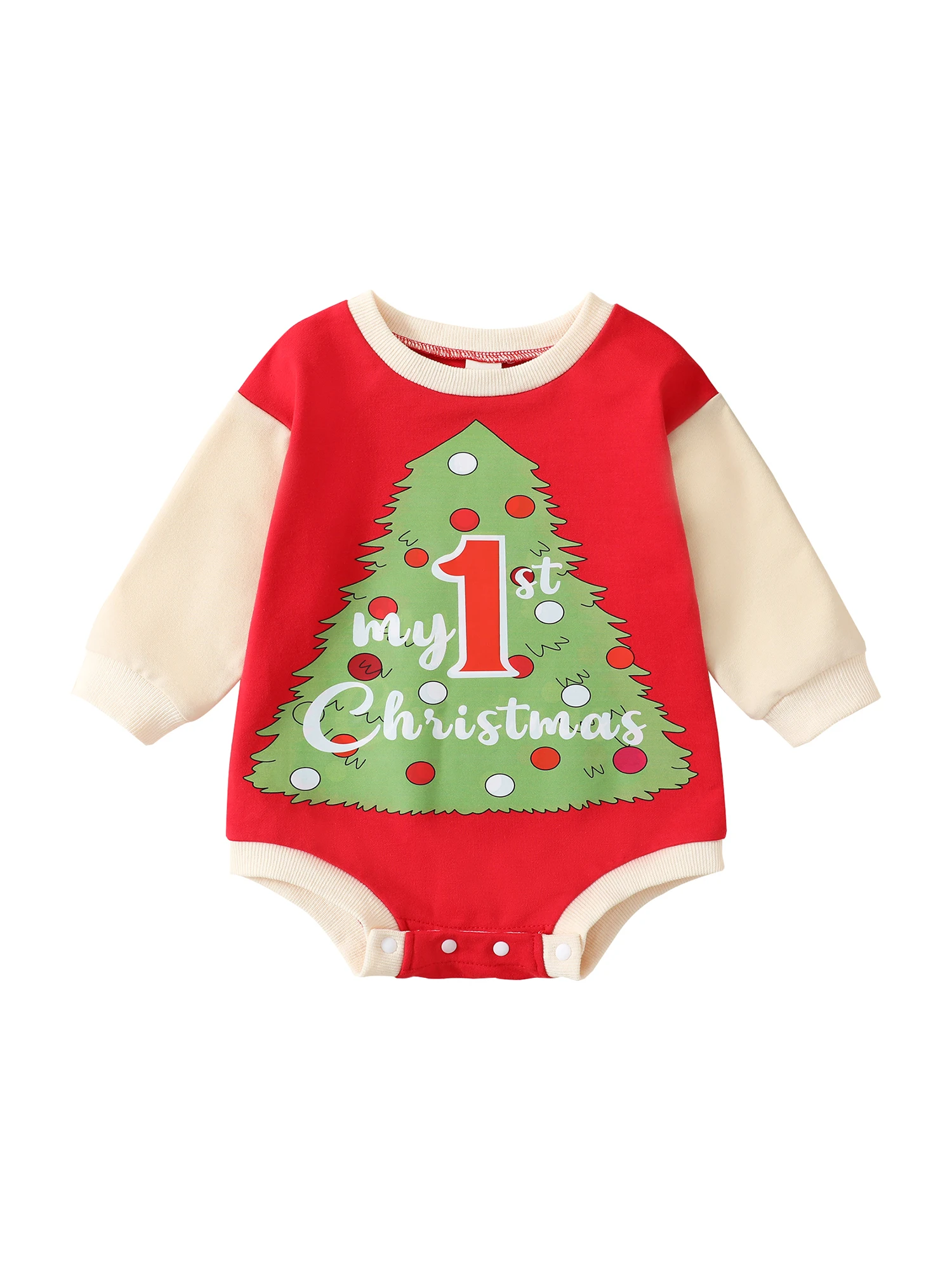 

Новорожденная девочка Рождественская елка комбинезон для новорожденных девочек пуловер мой 1-й Рождественский Свитшот