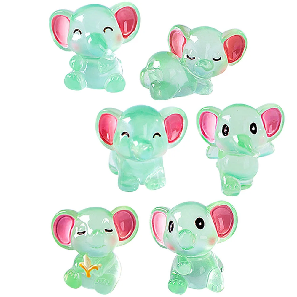

6 Pcs Desktop Decor Statuette Garden Tiny Statues Ornament Mini Animal Model Resin Miniature Figurines