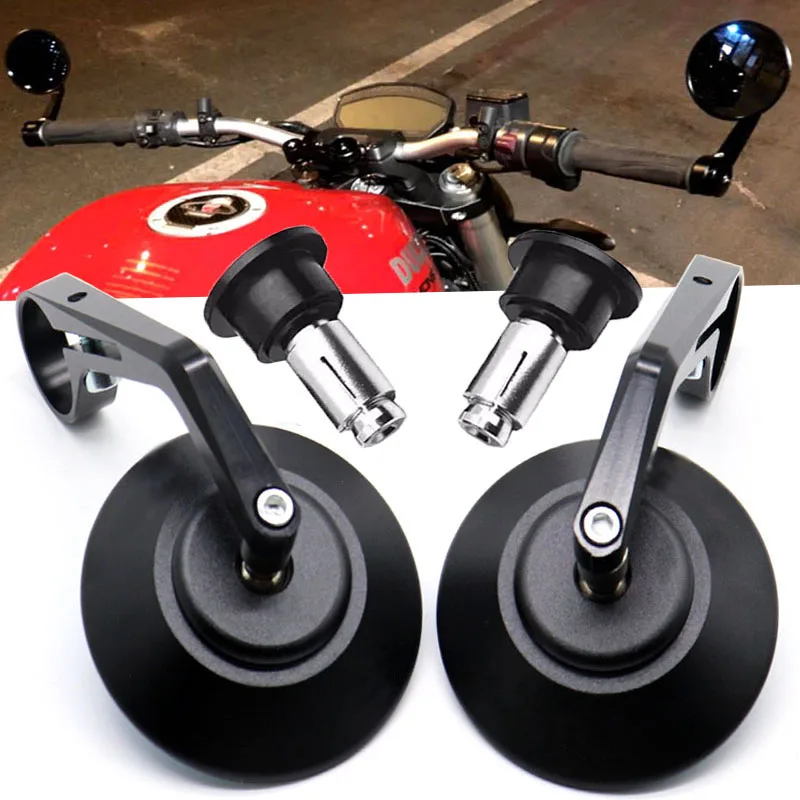 

2pcs/Pair Universal Motorcycle mirror 22mm 7/8" handlebar end Rearview mirror motorbike side mirrors cafe racer Rear view mirror