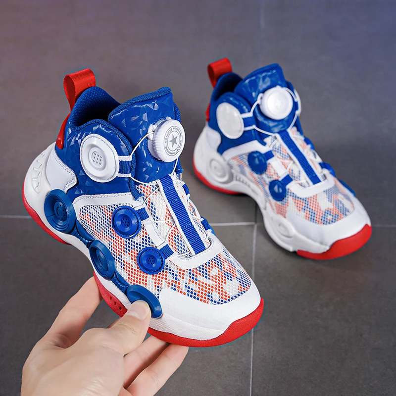 Kids Basketball Shoes Upper Design Childrens Sneakers Md Non-slip Boys Outdoor Sports Basketball Shoes Size 28-37 enlarge