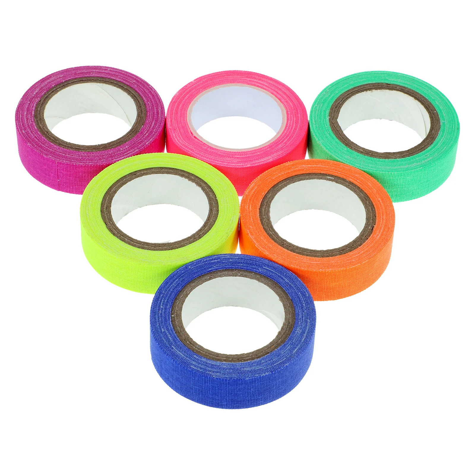 

6 Rolls Colorful Tape High Viscosity Luminous UV Blacklight Cloth Fluorescent Cotton