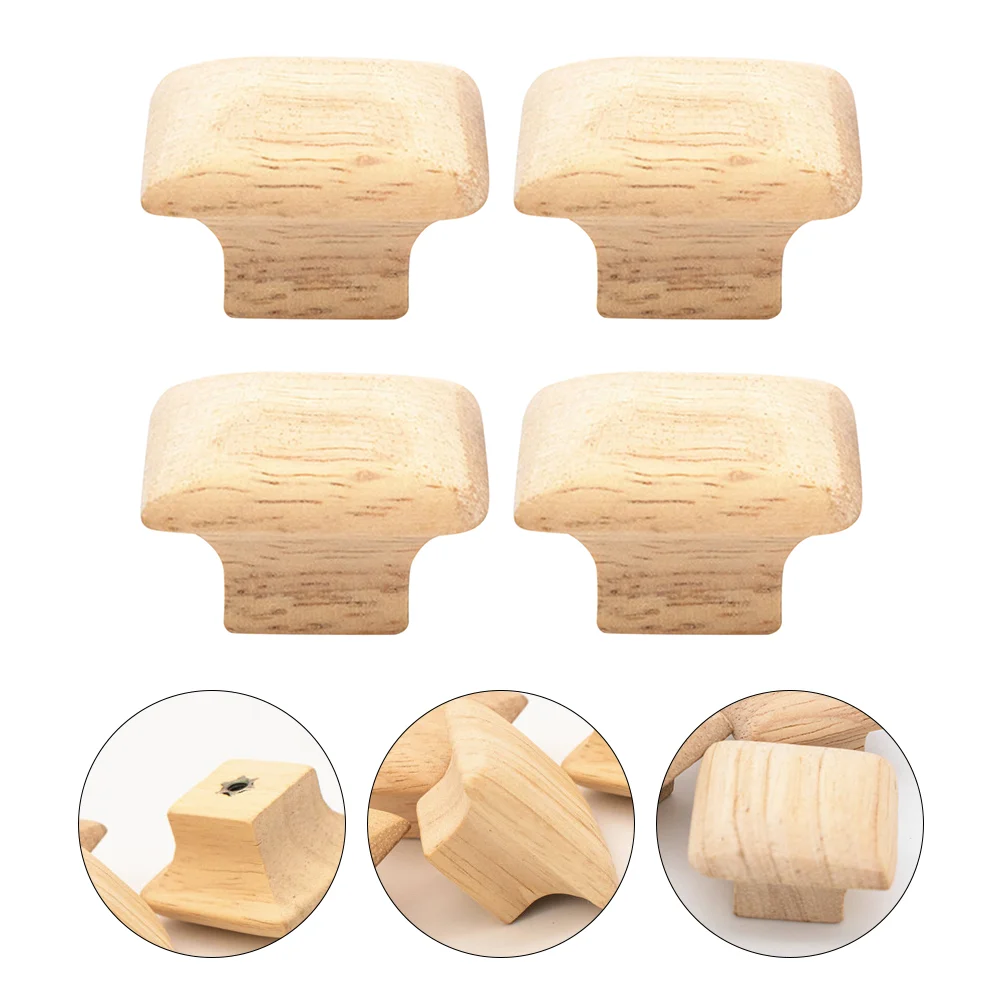 

4pcs Simple Drawer Cabinet Rings Wooden Crafts Furniture Knobs for Home