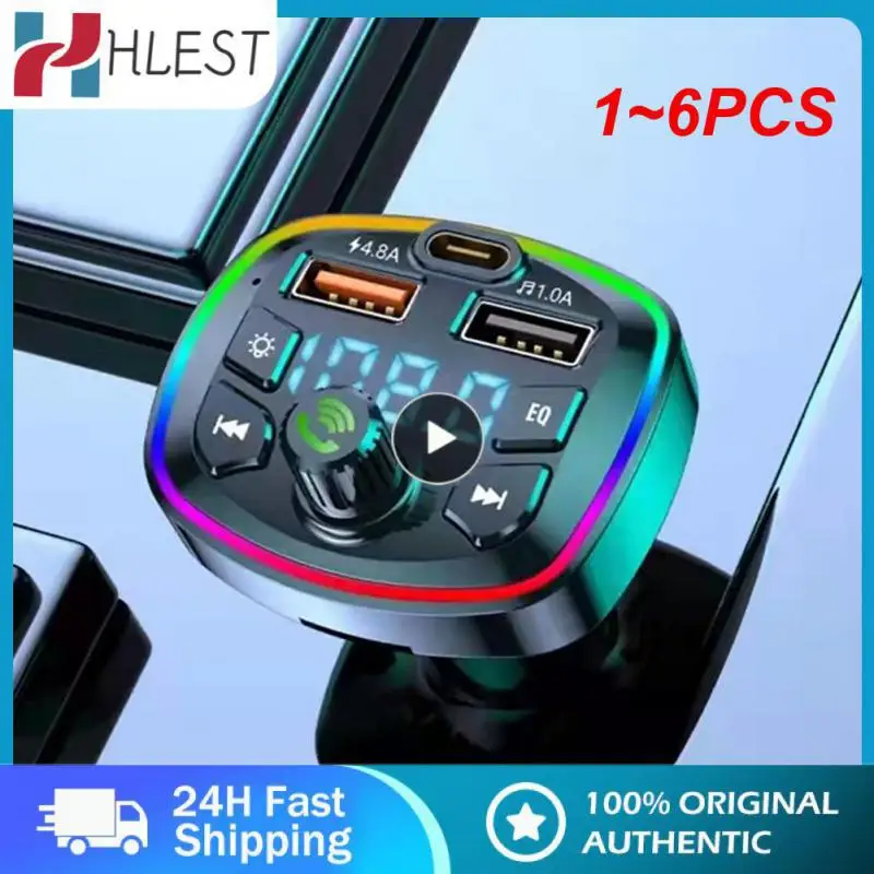 

1 ~ 6 шт., зарядное устройство Bluetooth, FM-передатчик PD 18 Вт Type-C, два USB А