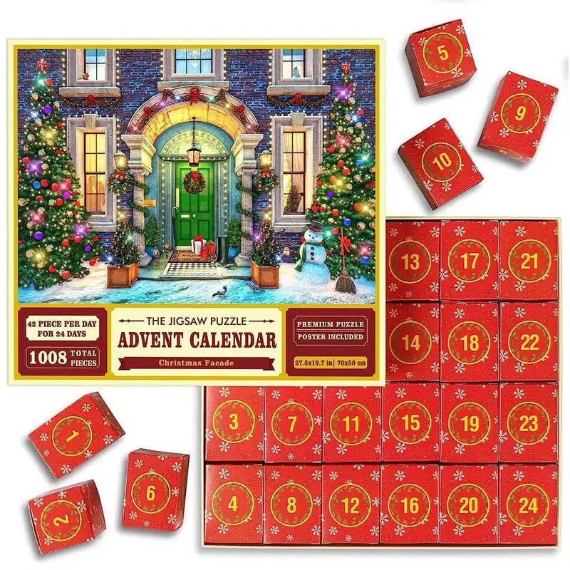 

Advent Calendar Jigsaw Puzzles Birthday Party Favor Countdown Puzzles Gift for Kids Classroom Treasure Box Reward Puzzle Toys