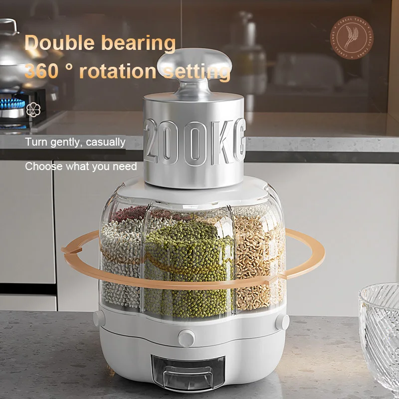 

Контейнер для хранения зерен кухонный, вращающийся на 360 °