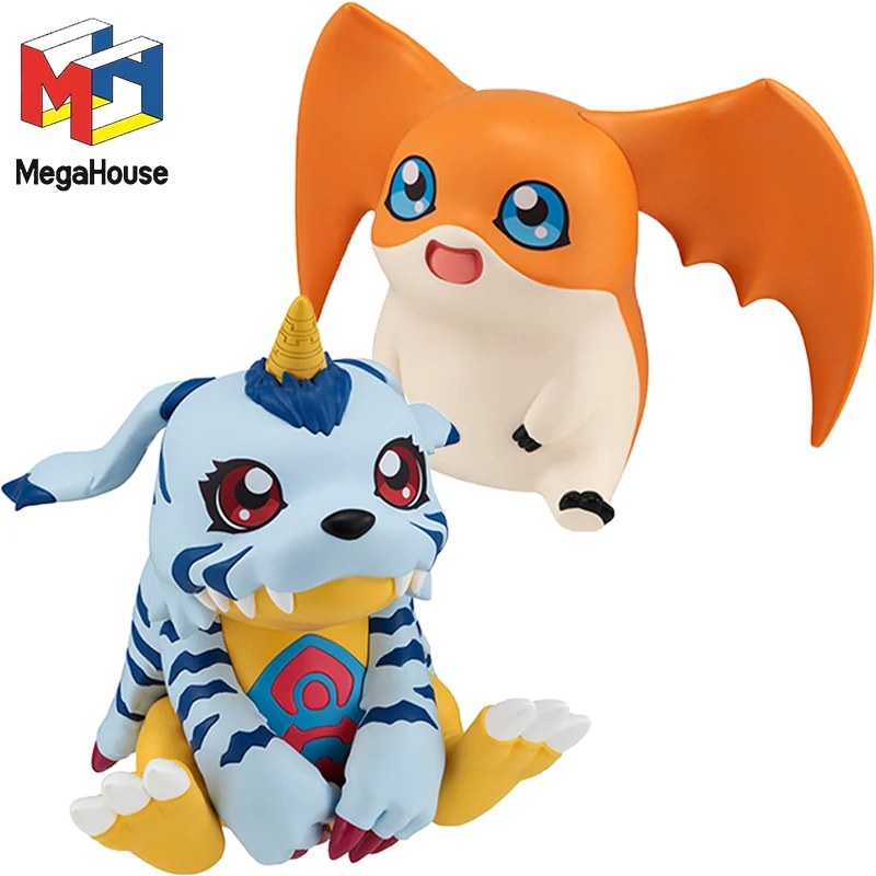 Оригинальная оригинальная экшн-фигурка в стиле Mega House Patamon &amp Gabumon Digimon Adventure