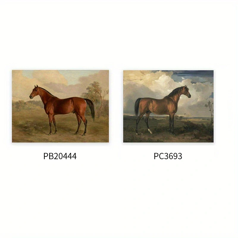 

2 шт. Винтажная картина маслом лошадей Ilan grace