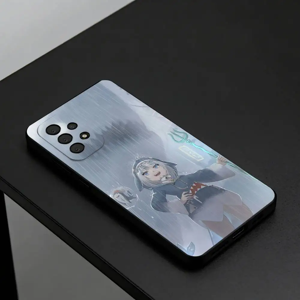Фото Чехол для телефона Hololive G-Gawr Gura-a для Samsung S26, S25, S24, S23, S22, Plus, мягкий черный чехол. №4