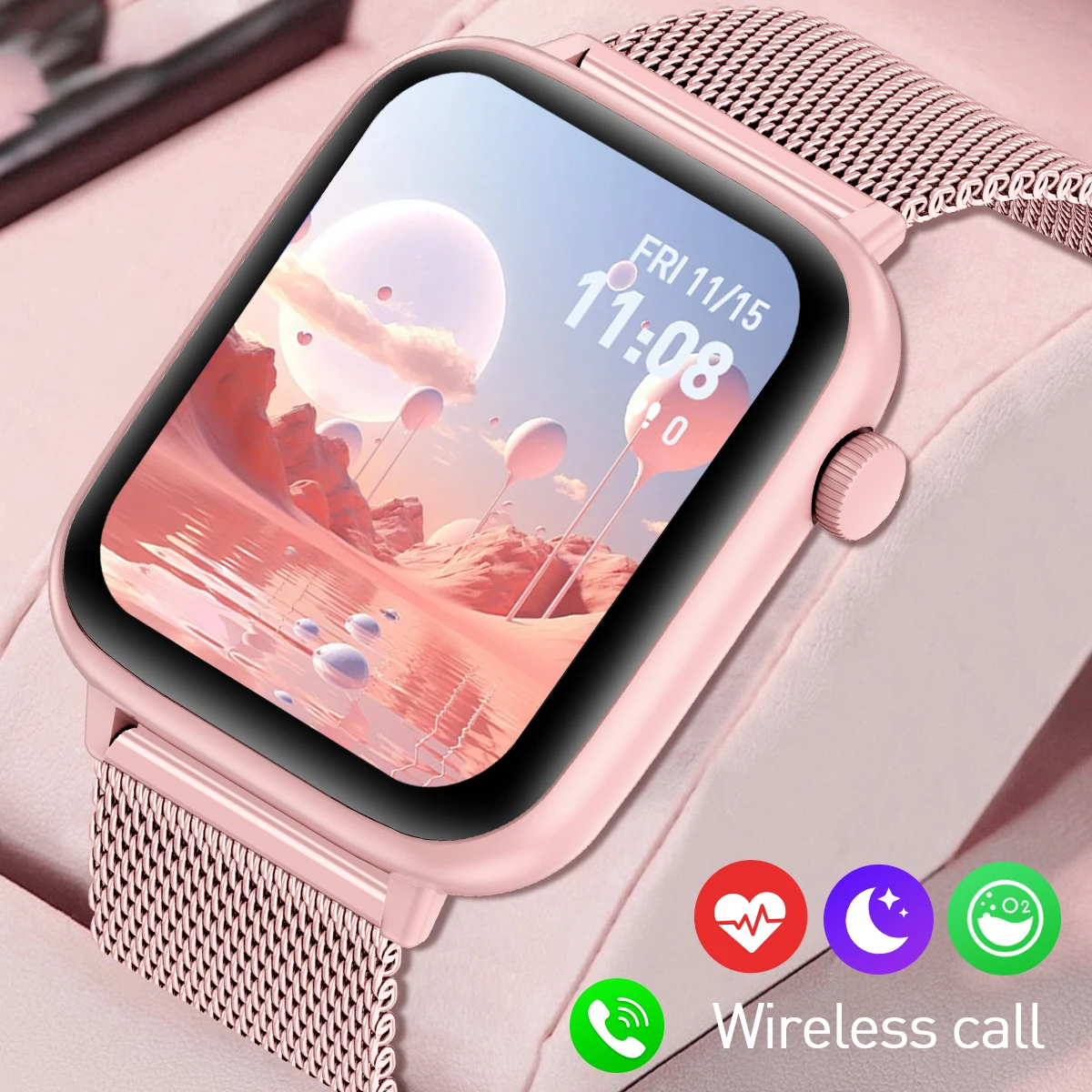 LIGE Смарт-часы для женщин и мужчин Наручные часы с подключением через Bluetooth