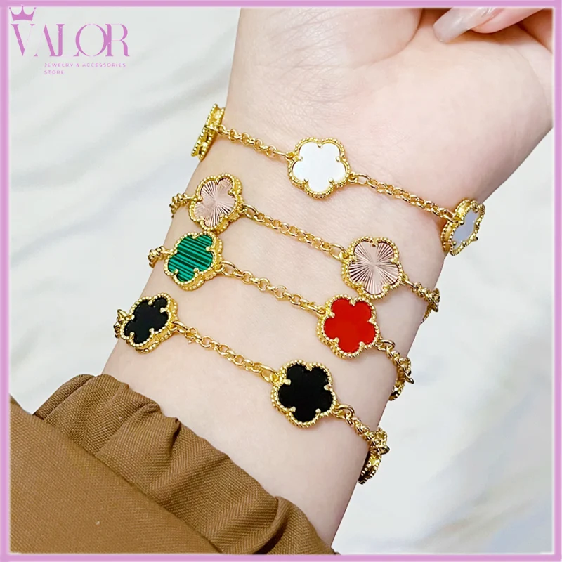 

Высококачественные Натуральные драгоценные камни, роскошные ювелирные изделия, набор из четырехлистных/пятилистных цветов, роскошное кольцо, подарочное ожерелье, женские серьги, браслет