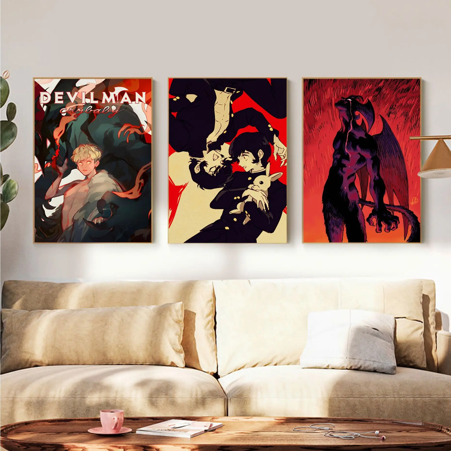 

Anime Devilman Crybaby DIY Sticky Poster Whitepaper Prints Posters Artwork Vintage Decorative Painting