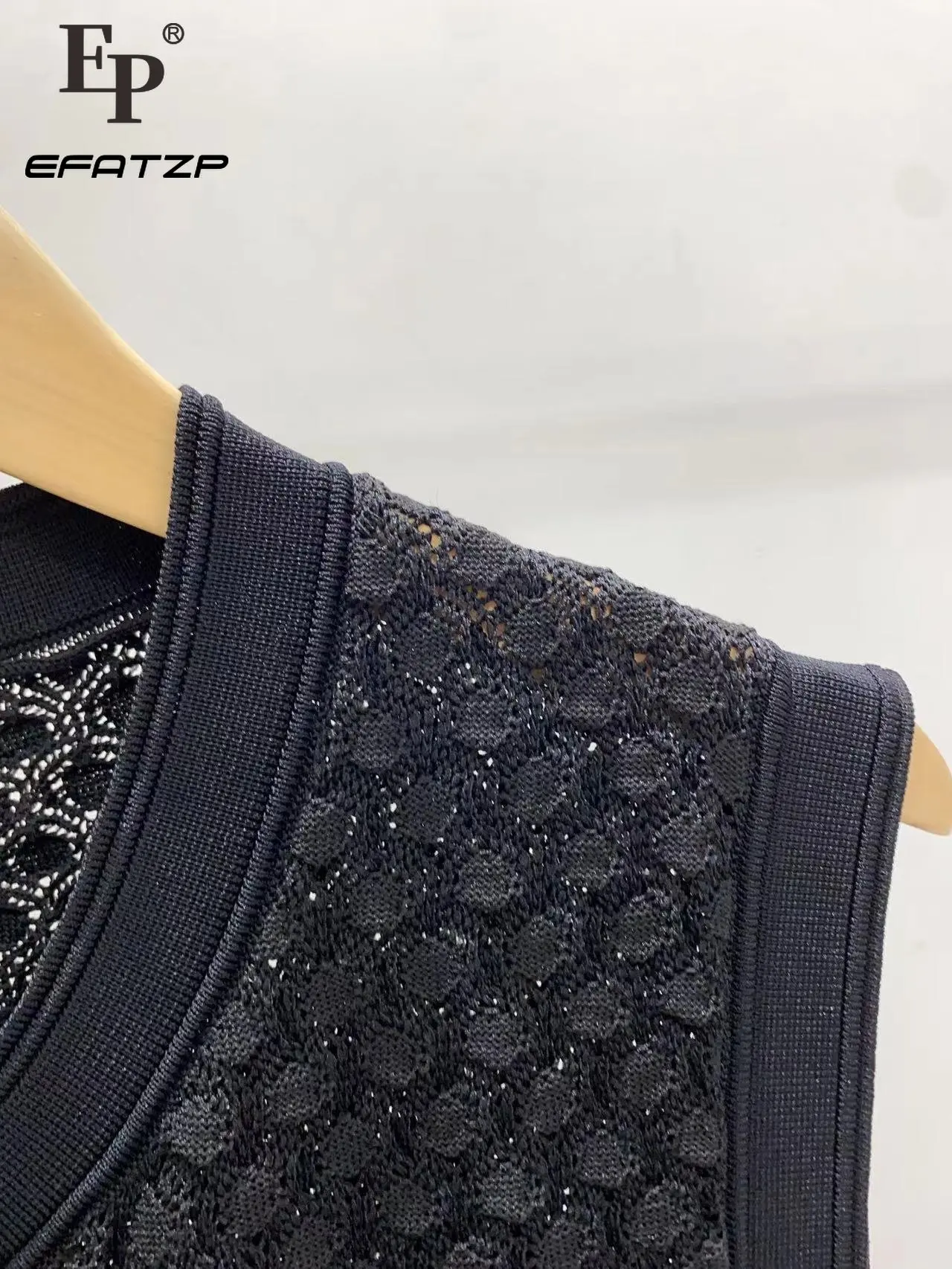 

Black Hollow Out Dress Women 2023 New Fashion Sleeveless Knitted Slim Evening Party Maxi Dress