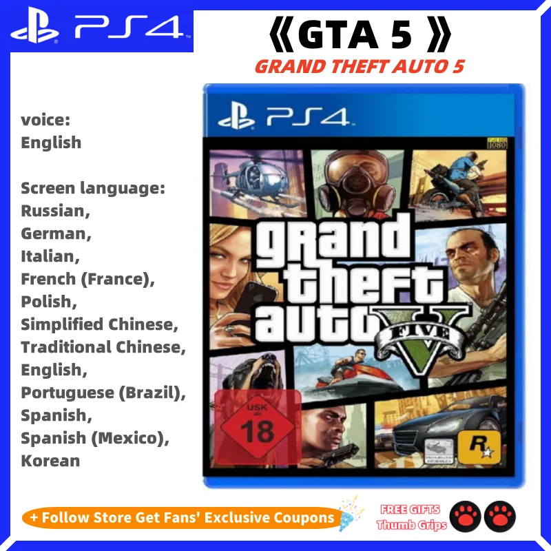 Sony Playstatio4 PS4 оригинальная новая игра CD Grand Theft Auto V GTA5 Playstation4 игровая карта SONY Ps4 игры