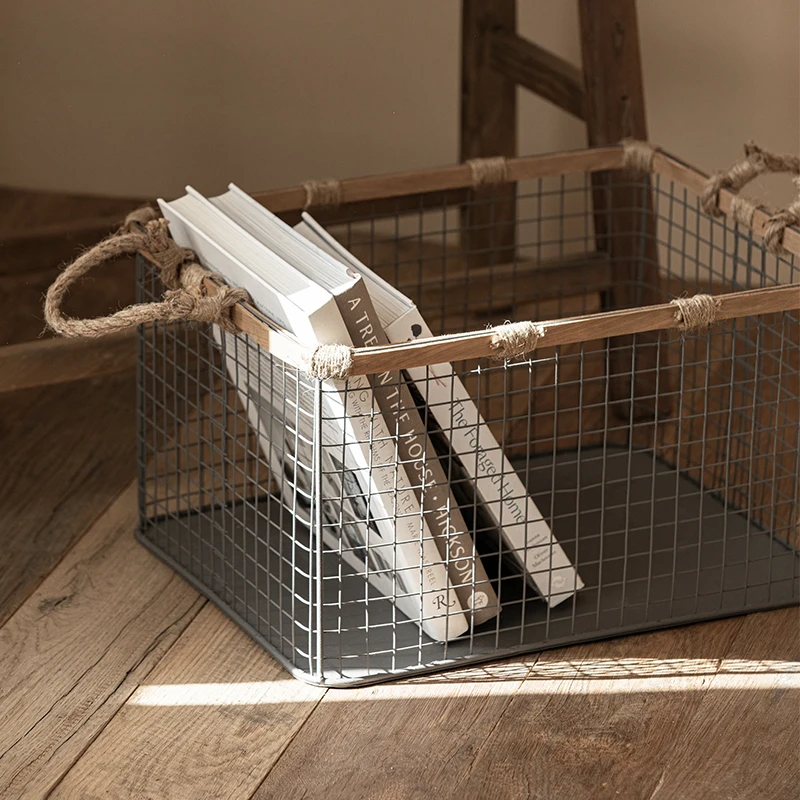 Винтажная железная сетчатая корзина для хранения закусок и фруктов кухонная