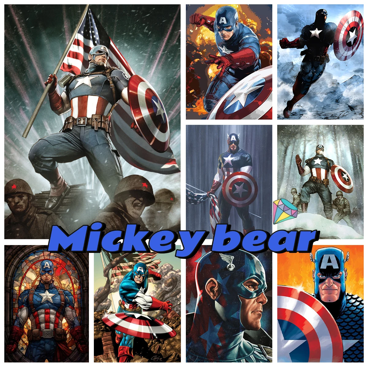 C-Captain America 5D алмазная живопись супергерой роспись своими руками Алмазная вышивка