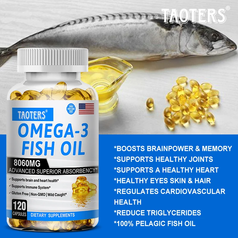 

Omega-3 Fish Oil Supports The Brain, Heart and Immune System Improves Memory, Intellect and Eye Regulation Cardiovascular