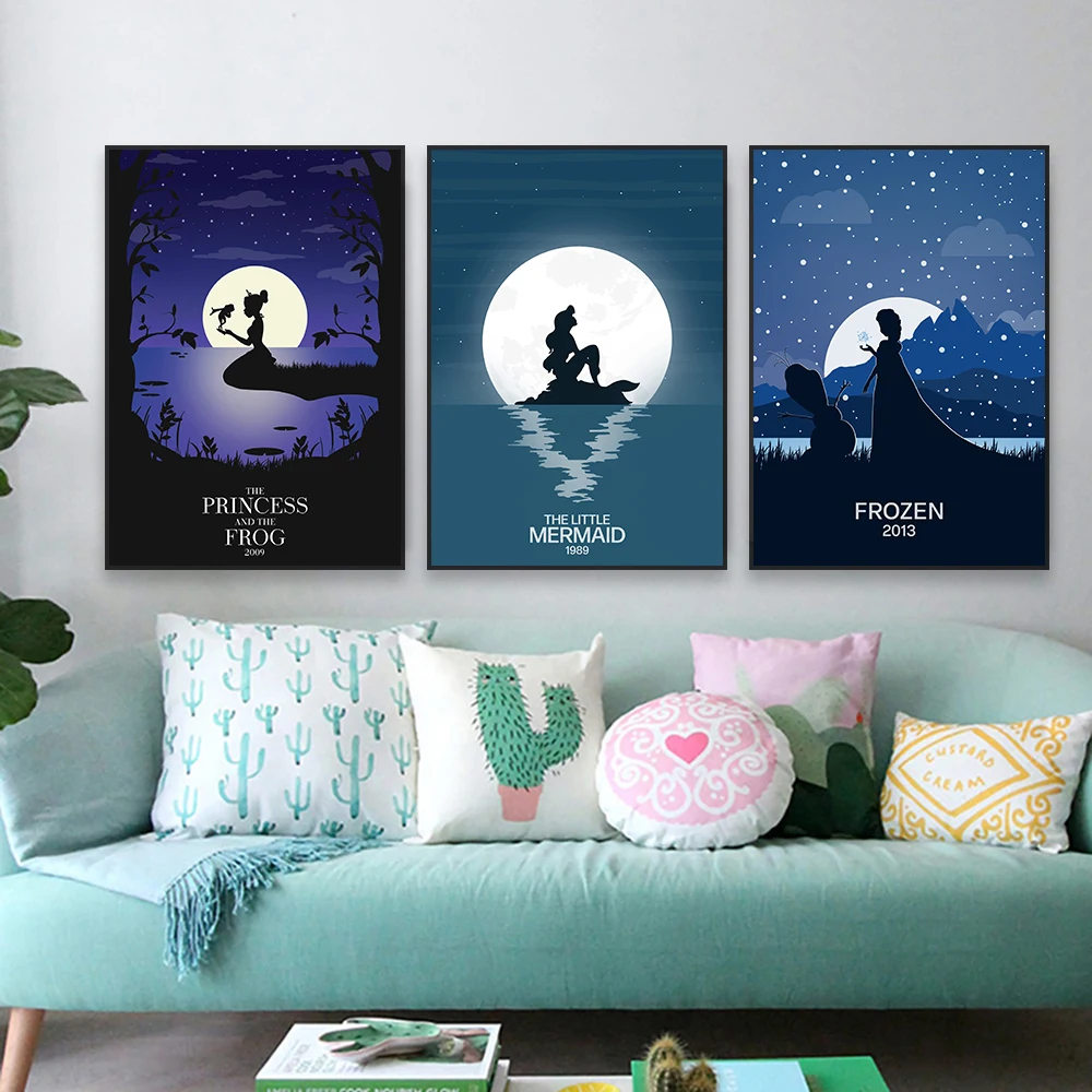 Диснеевские фильмы художественный плакат Aladdin настенное искусство Картина на