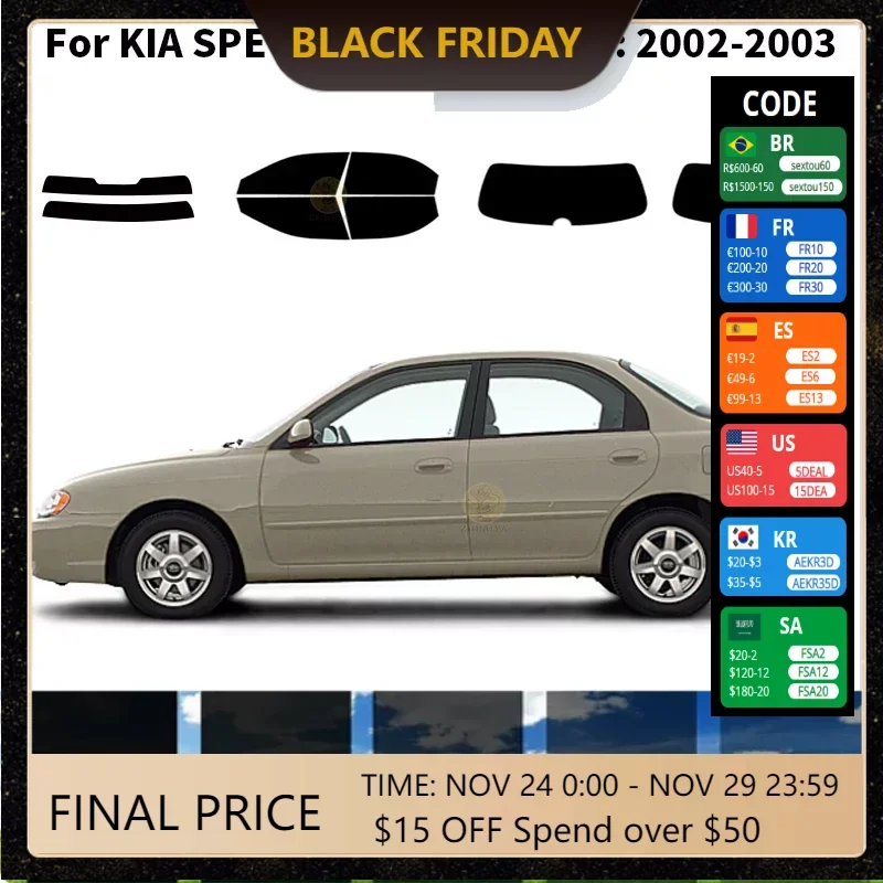 

Нанокерамическая Автомобильная УФ-пленка Precut для окон, автомобильная оконная пленка для KIA SPECTRA 4 DR SEDAN 2002-2003