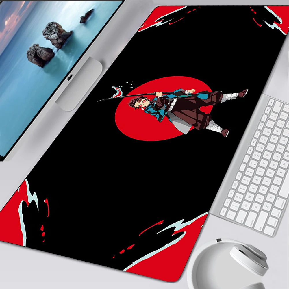 

Demon Slayer Mouse Pad Anime Laptop Deskmat Oni Gaming Mousepad Gamer Carpet Black Mouse Mat Playmat Office Accessories Desktop