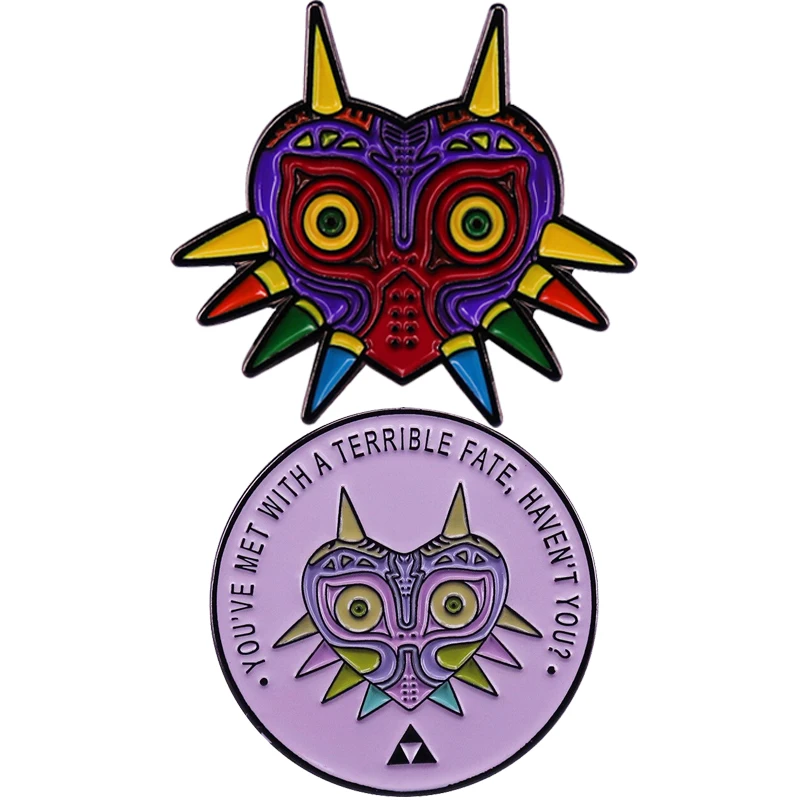 

The-Legend-of -Zelda Majora Mask Brooch Enamel Pin Brooches Metal Badges Lapel Pins Denim Jacket Jewelry Accessories Gifts