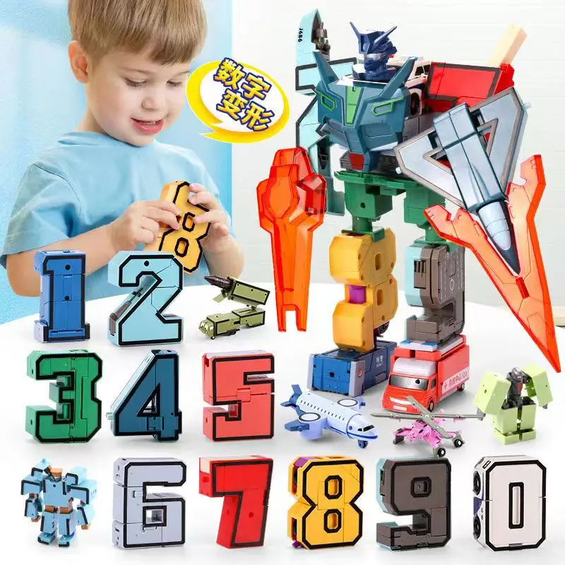 

Children's Digital Symbols Deformation Toys Assembled Robot Combination Building Blocks Puzzle Educational Fun Enlightenment Set