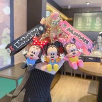 disney mickey mouse minnie keychain cartoon cute doll keyring fashion couple bag ornament key chain car pendant accessories gift