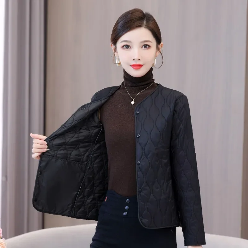 Осенне-зимняя элегантная женская новая утепленная хлопковая куртка с бархатной