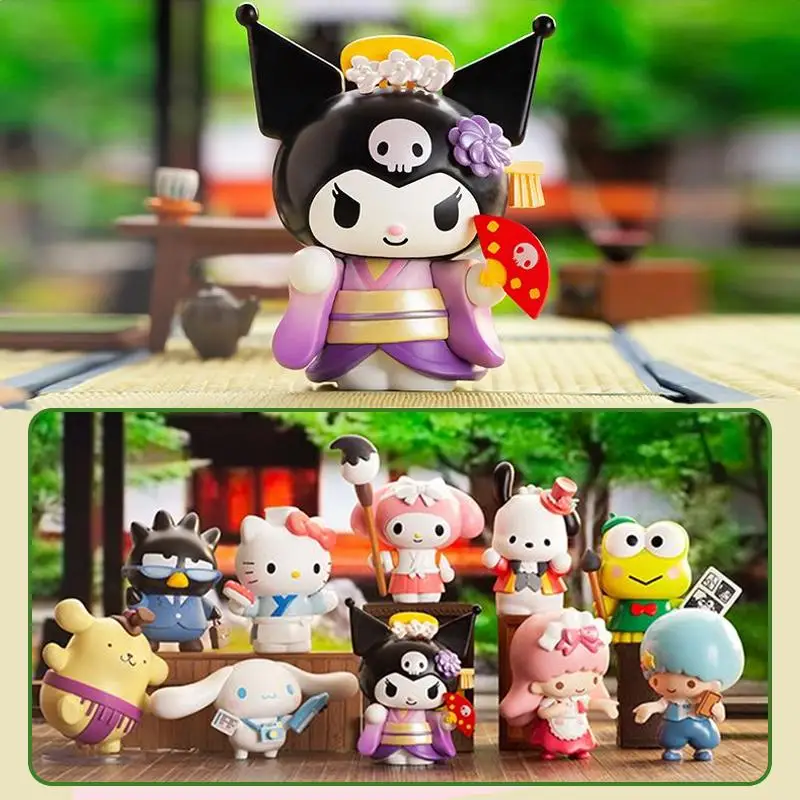 

Kawaii Hellow Kittys Cinnamoroll My Melody Kuromi Pochacco Pompompurin Sanrio Plush Cartoon Cute Small Town Residents Blind Box