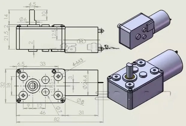 GW370 12 В 24 В Червячный мотор-редуктор Двигатель постоянного тока Энкодер Холла (art.: 3920d1268b3f3) - 3920d1268b3f3