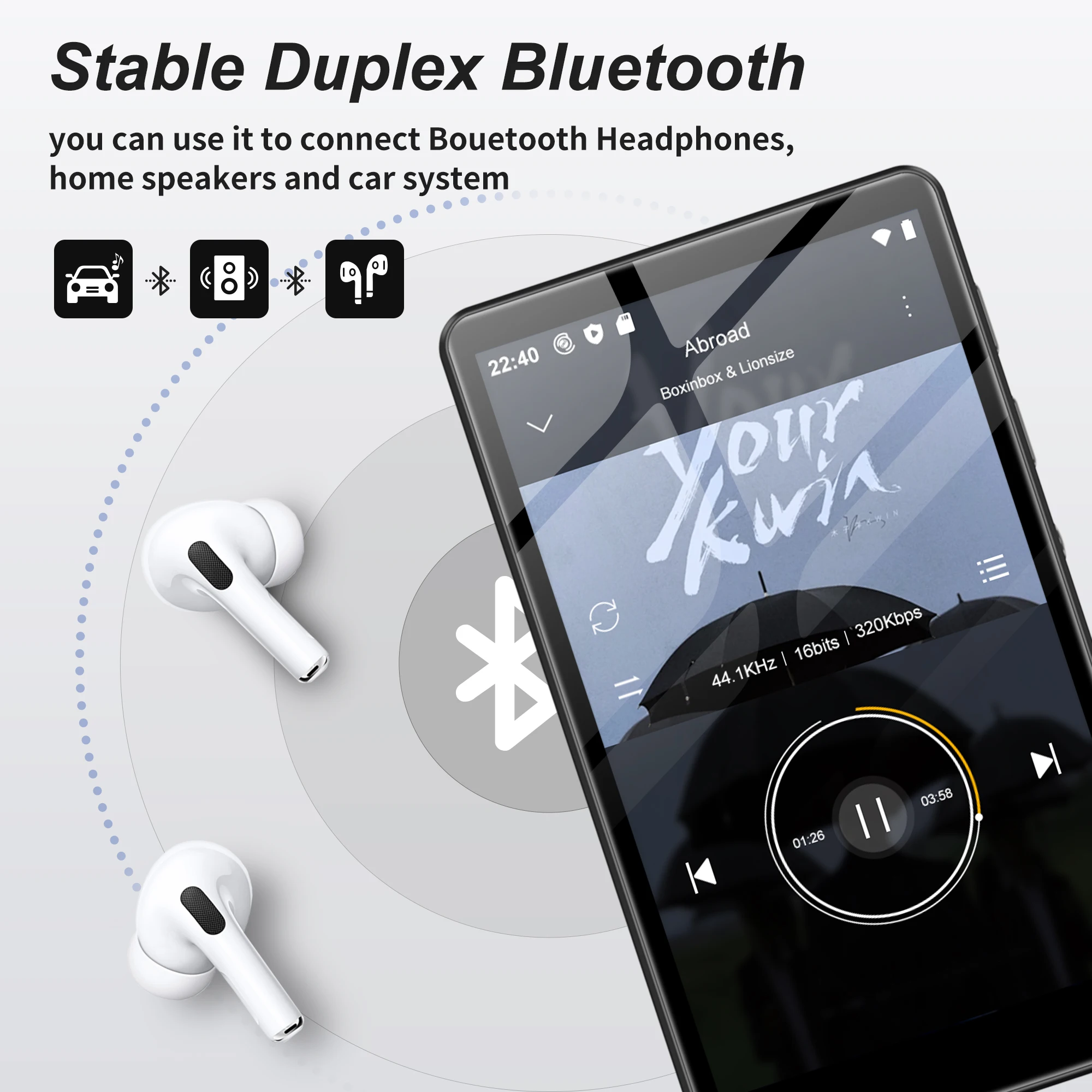 MP3-плеер на базе Android 9.0 с Bluetooth и Wi-Fi, MP3MP4-плеер с поддержкой Spotify, Audible, Pandora, до 512 ГБ. (art.: 3920da7ecef06) - 3920da7ecef06