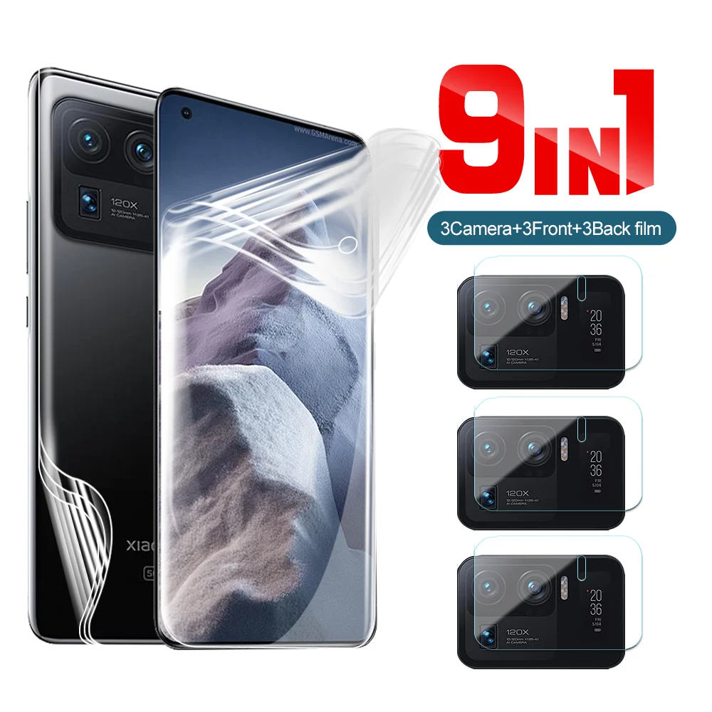 Гидрогелевая пленка 9 в 1 для Xiaomi Mi 11 Ultra 11 Lite 11 Pro, Защитная пленка для объектива камеры Xiaomi Mi 11 Ultra Mi11Lite Mi11Pro