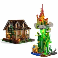 new building blocks jungle jack and magic bean air castle building blocks toys classic led kit model birthday gift for children