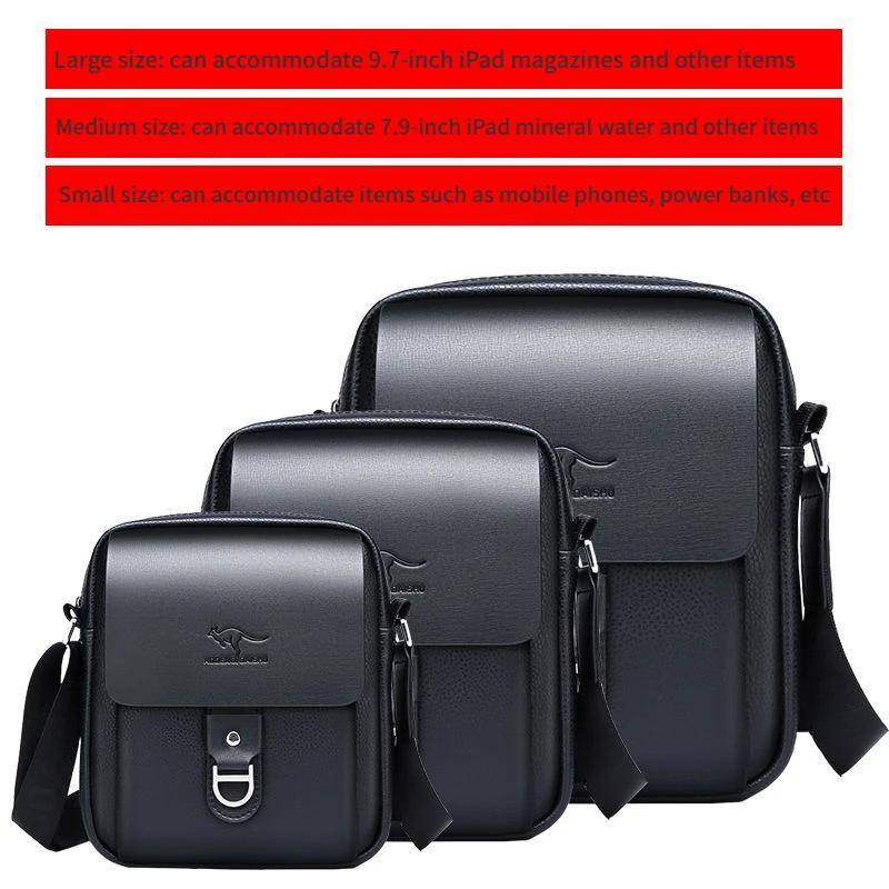 New men's leather crossbody bag High quality shoulder bag Fashion business leather waterproof outdoor men's mobile phone bag