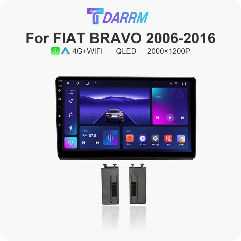 

Car Radio Multimedia for FIAT Bravo 2006-2016 Video Player GPS Navigation Carplay Android 12 Autoradio Stereo 2K QLED Head Unit