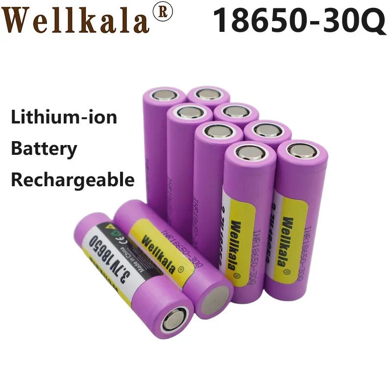 

Aviation Arrival 18650 Battery 30Q 30A Discharge Lithium Ion 3.7V Rechargeable Charger for Flashlights, LED Lights, Shavers, Etc