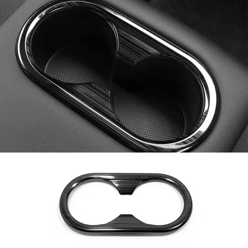 

For Hyundai Sonata DN8 10th 2020 2021 Stainless steel Car rear armrest water cup decoration frame Cover Trim Car Stylings