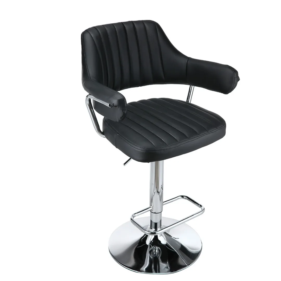 

Новый черный барная стойка поворотная и планировать домашняя Кухня паб высокий барный стул с подставкой для ног, Регулируемые мягкие Искусственная кожа