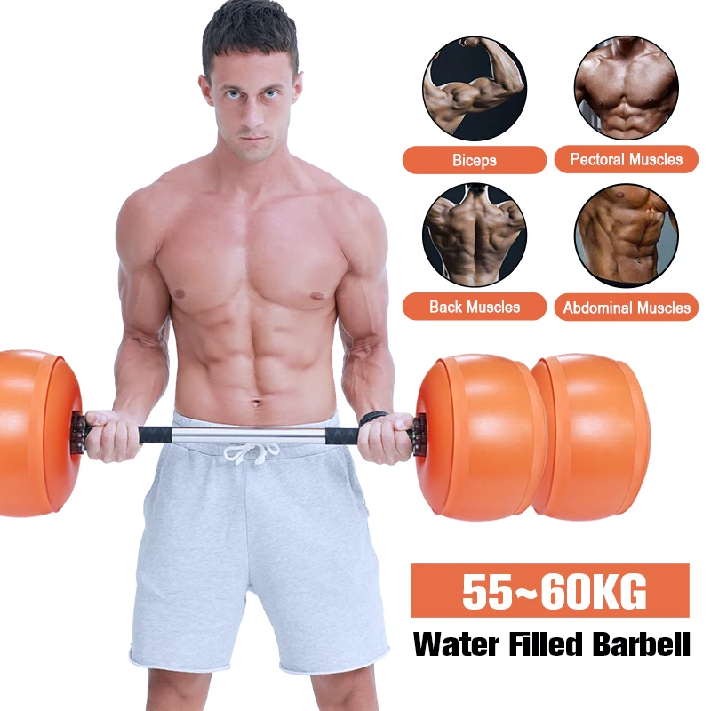 Water Filled Dumbbells Set Gym Weights 55-60 KG Portable Adjustable Weight For Men Women Arm Muscle Training Home Fitness Equip