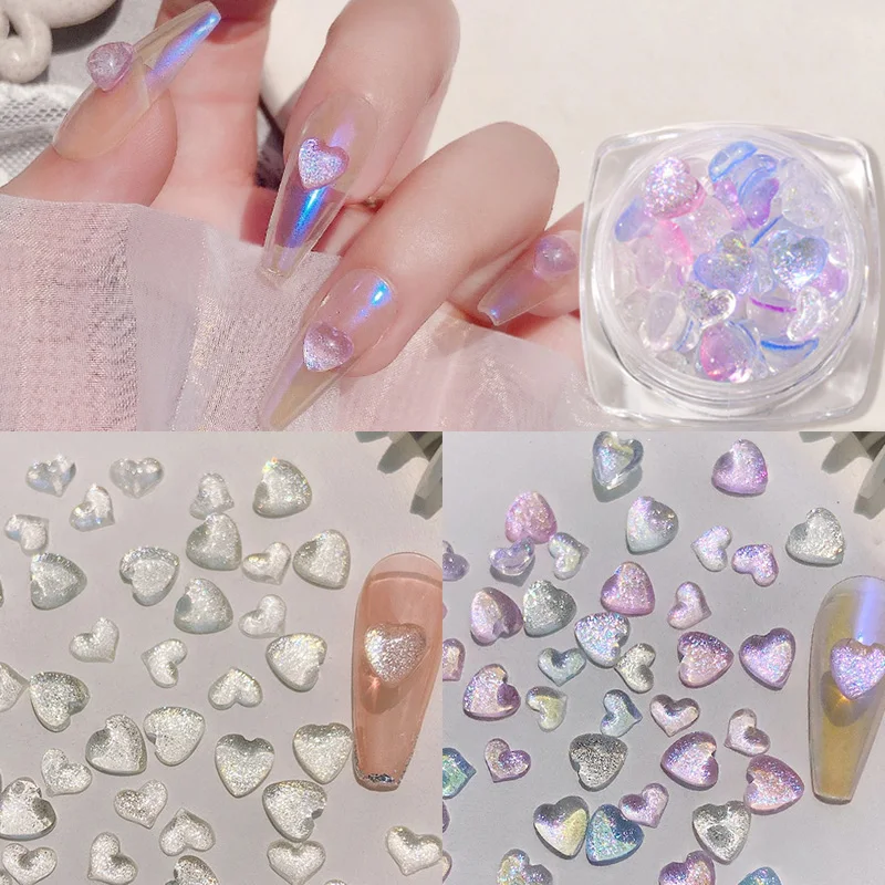 

Manicure Love Nail Rhinestone 3D Gems Crystal Jewelry Glitter Diamond Mix Size Ice Transparent DIY Decoration Nail Things