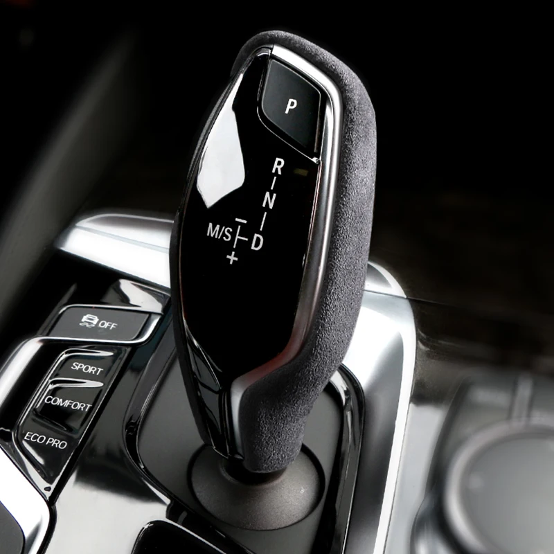 

For BMW 5 G30 G38, 6 G32, 7 G11 G12 X3 X4 G01 G02 G08 2018 2019 2020 2021 2022 Gear Shift Knob Cover Alcantara Protective Shell