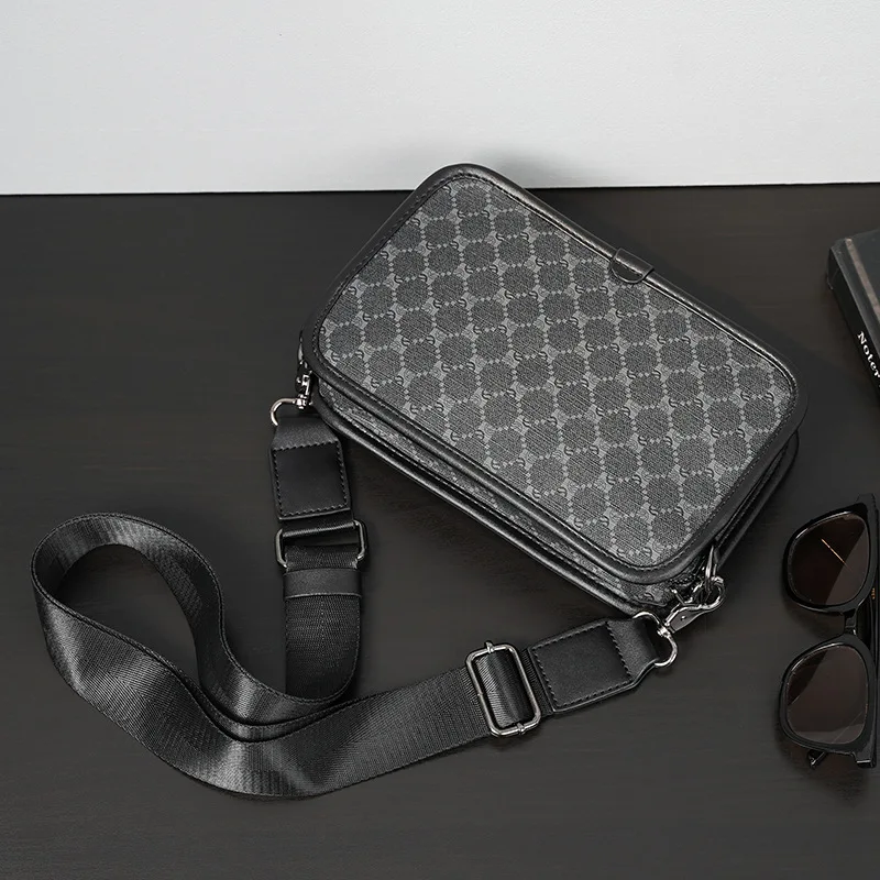 Fashion Floral Printed Men's Crossbody Bags Square Shoulder Bag Men Women Small Crossbdoy Bag Box Shape Sling Bag Handbag Purse