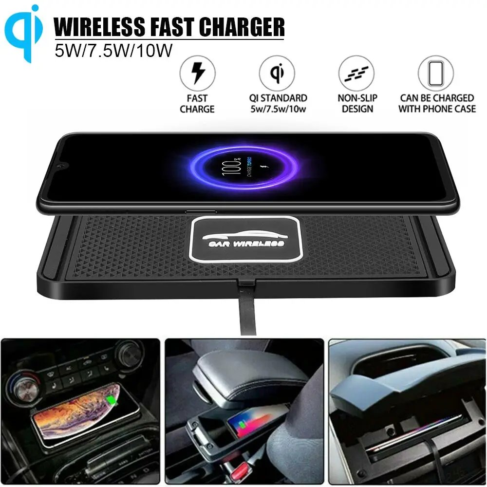 

Dock Car Charger Mat Dashboard Silicone Mat QI Car Wireless Fast Charging Phone Charger Non-Slip For iPhone Samsung