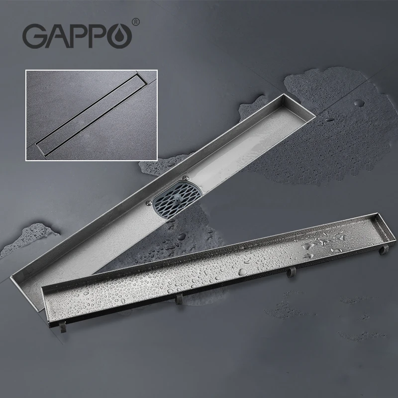 

GAPPO Shower Floor drain 304 stainless steel shower floor drain long Linear drainage drain for hotel bathroom kitchen frool