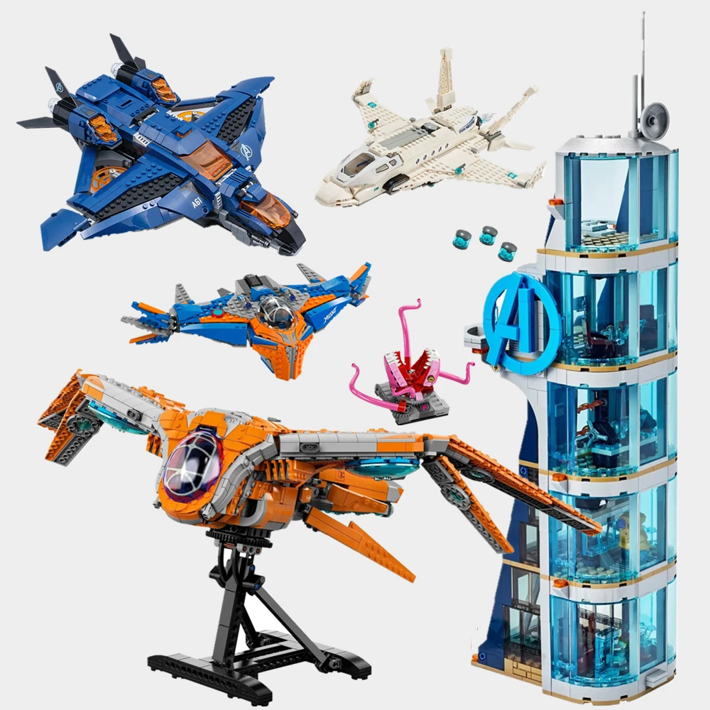 

Disney Marvels Avengers Tower Galaxy Guardians Spaceship 76193 Space Hero Spiderman Stark Jet Building Blocks Toy Brick Kid Gift