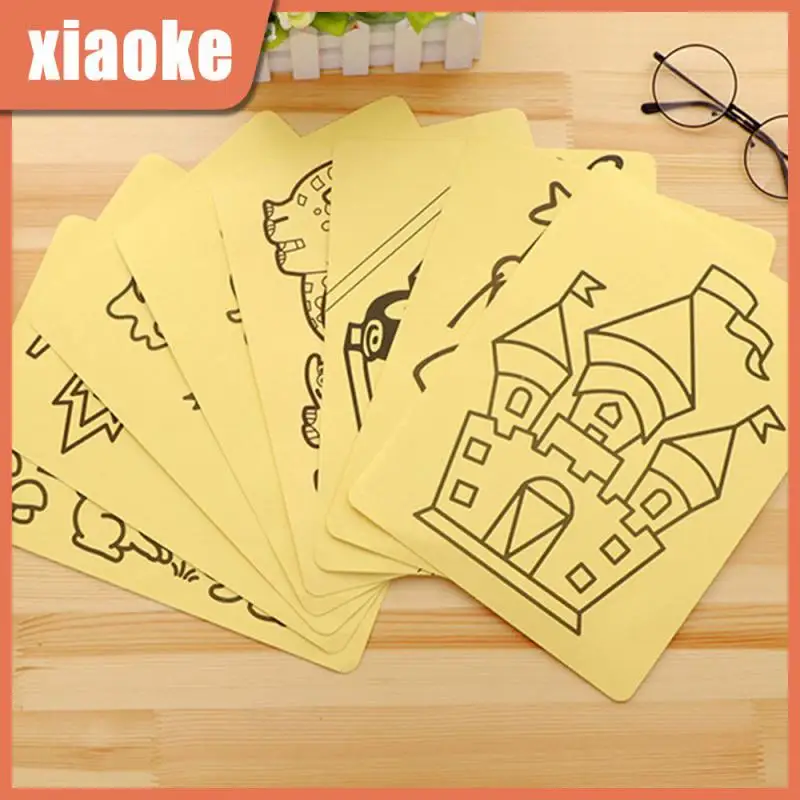 

Creative DIY Sand Painting Kids Montessori Toys Children Crafts Doodle Colour Sand Art Pictures Drawing Paper Educational Toys