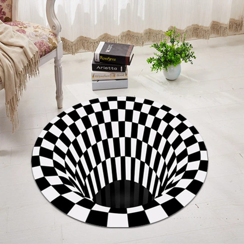 

3D Vortex Mat Carpet Areas Rug Non-slip Floor Mat Rug Abstract Geometric Optical Living Room Bedroom Carpet